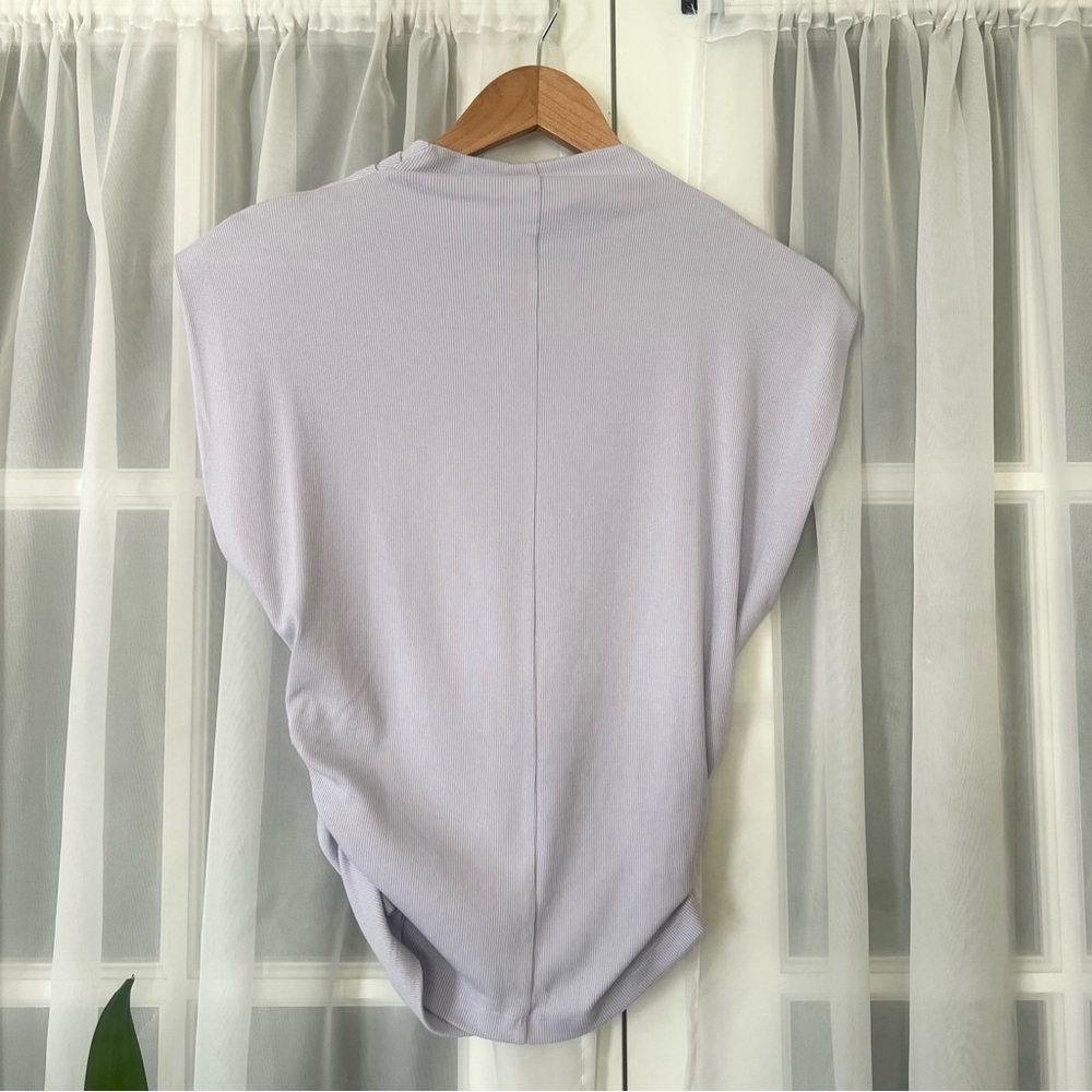 Michael Stars Amara Power Shoulder Tee Amethyst Size Small - Picture 5 of 7